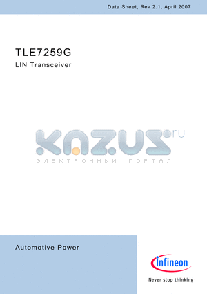 TLE7259G_07 datasheet - LIN Transceiver