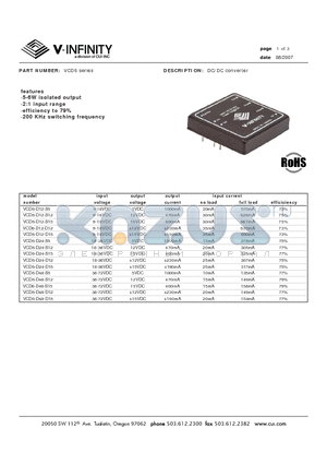 VCD6 datasheet - DC/DC converter