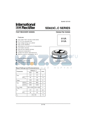 SD823C datasheet - FAST RECOVERY DIODES Hockey Puk Version