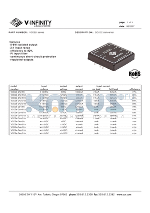 VCDE6-D12-D12 datasheet - DC/DC converter