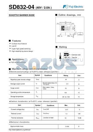 SD832-04 datasheet - SCHOTTKY BARRIER DIODE