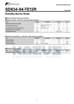 SD834-04-TE12R datasheet - Schottky Barrier Diode