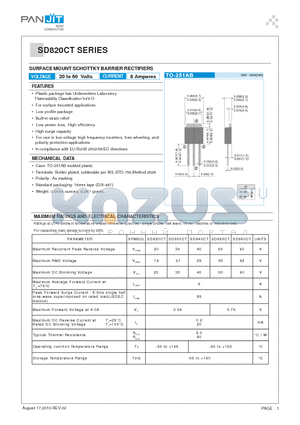 SD840CT datasheet - SURFACE MOUNT SCHOTTKY BARRIER RECTIFIERS