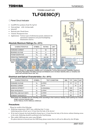 TLFGE50CF datasheet - Panel Circuit Indicator