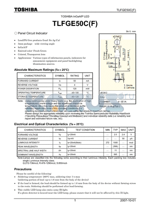 TLFGE50C datasheet - Panel Circuit Indicator