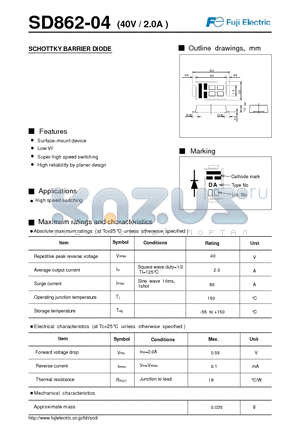 SD862-04 datasheet - SCHOTTKY BARRIER DIODE