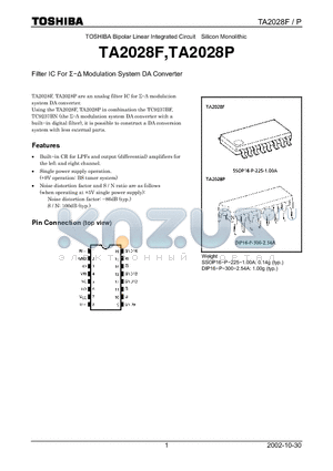 TA2028F datasheet - TOSHIBA Bipolar Linear Integrated Circuit Silicon Monolithic