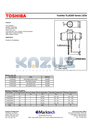 TLGE263P datasheet - Toshiba TLxE263 Series LEDs