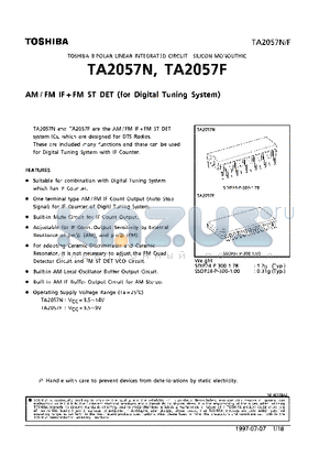 TA2057 datasheet - AM/FM IFFM ST DET (FOR DIGITAL TUNING SYSTEM)