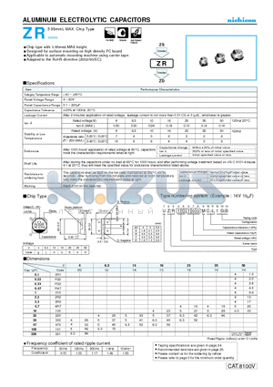 UZR1C101MCL datasheet - ALUMINUM ELECTROLYTIC CAPACITORS