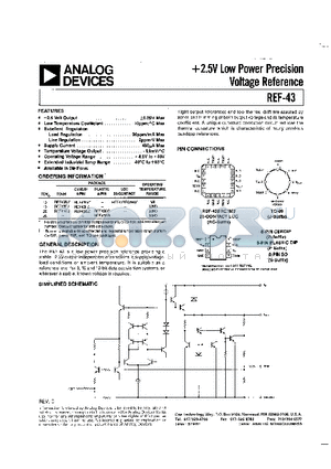 REF43BJ datasheet - 2.5V Low Power Precision Voltage Reference