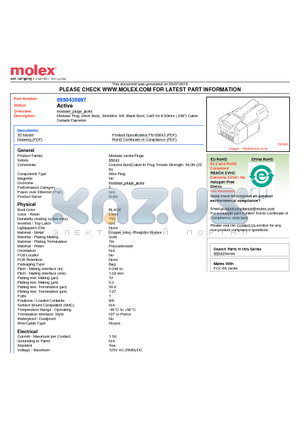 SDA-95043 datasheet - Modular Plug, Short Body, Shielded, 8/8, Black Boot, Cat5 for 6.00mm (.236