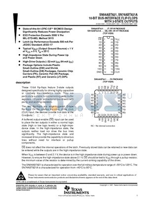 SN74ABT821ADW datasheet - 10-BIT BUS-INTERFACE FLIP-FLOPS WITH 3-STATE OUTPUTS