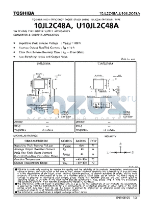 U10JL2C48A datasheet - HIGH EFFICIENCY DIODE STACK (SWITCHING TYPE POWER SUPPLY APPLICATION)