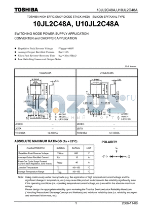 U10JL2C48A datasheet - SWITCHING MODE POWER SUPPLY APPLICATION