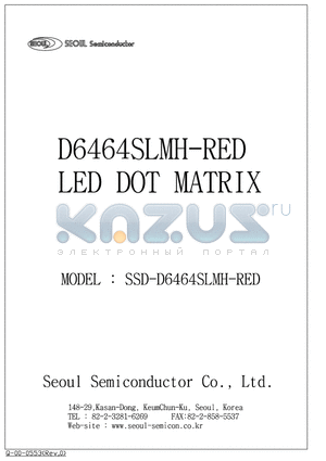 SSD-D6464SLMH-RED datasheet - LED DOT MATRIX