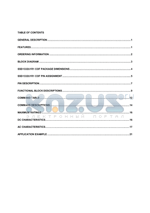 SSD1332 datasheet - OLED/PLED Segment/Common Driver with Controller