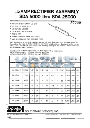 SDA12500 datasheet - 5 AMP RECITIFIER ASSEMBLY