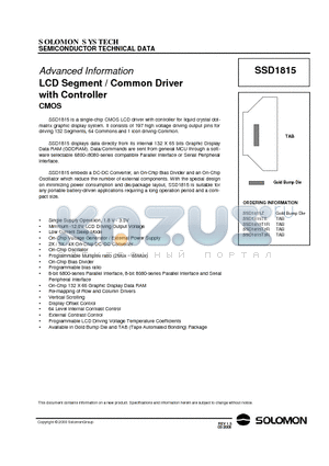 SSD1815T3R datasheet - SEMICONDUCTOR TECHNICAL DATA