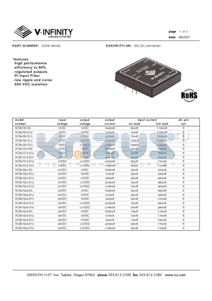 VCS6-S12-D12 datasheet - DC/DC converter