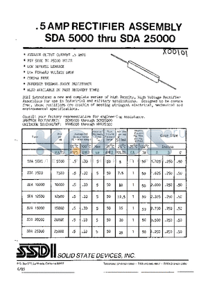 SDA15000 datasheet - 5 AMP RECITIFIER ASSEMBLY