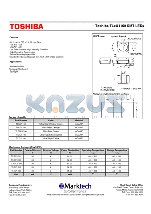 TLOU1100 datasheet - Toshiba TLxU1100 SMT LEDs