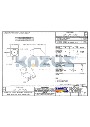 SSF-LXH100YD datasheet - T-5mm (T-1 3/4) LED, RIGHT ANGLE FAULT INDICATOR