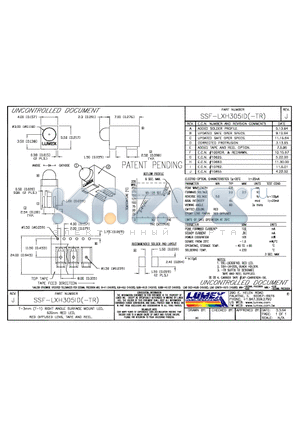 SSF-LXH305ID-TR datasheet - T-3mm (T-1) RIGHT ANGLE SURFACE MOUNT LED