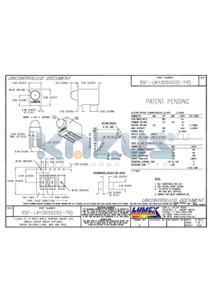 SSF-LXH305SGD-TR datasheet - T-3mm (T-1) RIGHT ANGLE SURFACE MOUNT LED