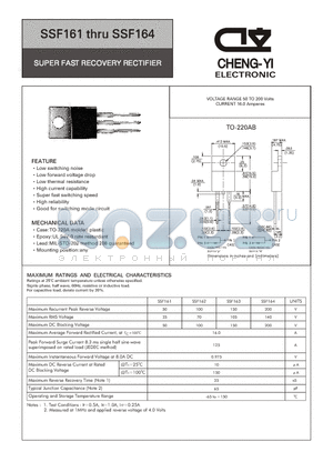 SSF161 datasheet - SUPER FAST RECOVERY RECTIFIER
