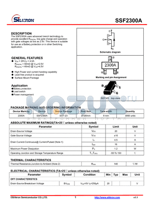 SSF2300A datasheet - Battery protection