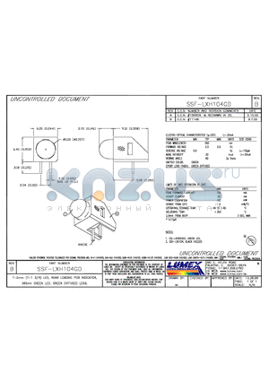 SSF-LXH104GD datasheet - T-5mm (T-1 3/4) LED, REAR LOADING INDICATOR