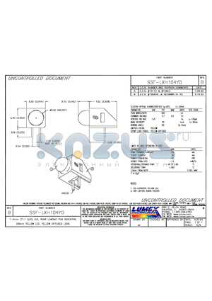 SSF-LXH104YD datasheet - T-5mm (T-1 3/4) LED, REAR LOADING PCB INDICATOR