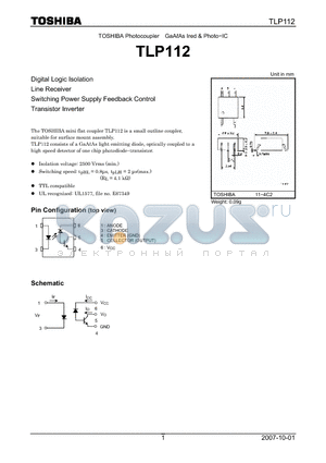 TLP112_07 datasheet - Photo−IC Digital Logic Isolation