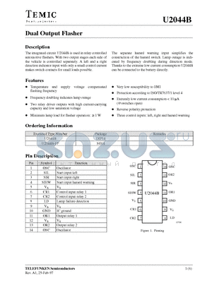 U2044B-FP datasheet - Dual Output Flasher