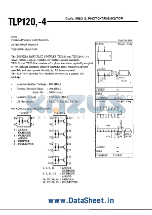 TLP120-4 datasheet - GaAs IREO & PHOTO-TRANSISTOR