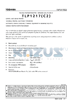 TLP1217 datasheet - COPIER, LASER BEAM PRINTER FACSIMILE, PRINTER, ELECTRONIC TYPEWRITER