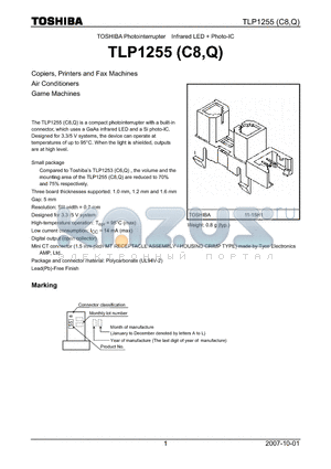 TLP1255 datasheet - Copiers, Printers and Fax Machines Air Conditioners Game Machines