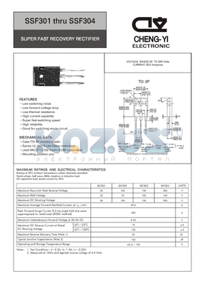 SSF304 datasheet - SUPER FAST RECOVERY RECTIFIER