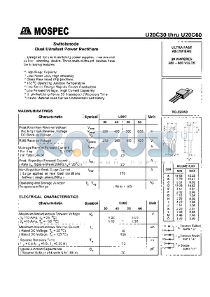 U20C30 datasheet - POWER RECTIFIERS(20A,300-600V)