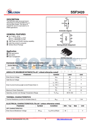 SSF3420 datasheet - PWM applications