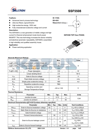 SSF5508 datasheet - Power switching application