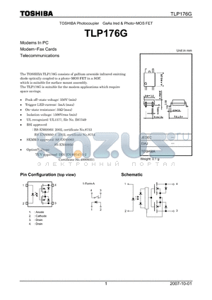 TLP176G_07 datasheet - Photocoupler GaAs Ired & Photo−MOSFET
