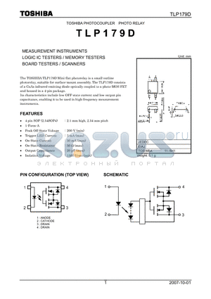 TLP179D datasheet - PHOTOCOUPLER PHOTO RELAY