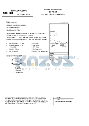 TLP181 datasheet - GaAs IRED and PHOTO-TRANSISTOR