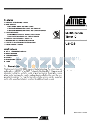 U2102B datasheet - Multifunction Timer IC