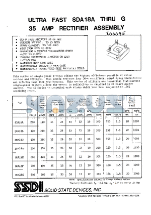 SDA18A datasheet - 35 AMP RECITIFIER ASSEMBLY