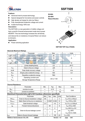 SSF7509 datasheet - Power switching application