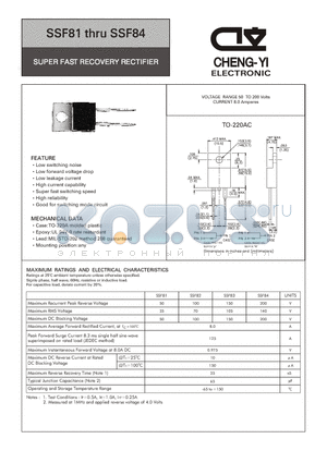 SSF84 datasheet - SUPER FAST RECOVERY RECTIFIER