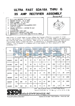 SDA18F datasheet - 35 AMP RECITIFIER ASSEMBLY